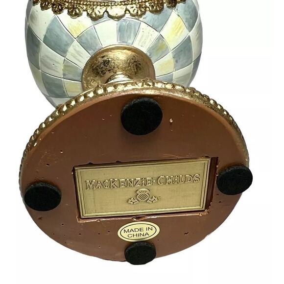 MACKENZIE-CHILDS Touch Of Pink Chick Treasure Egg Courtly Check Home Decor NEW - Picture 9 of 9